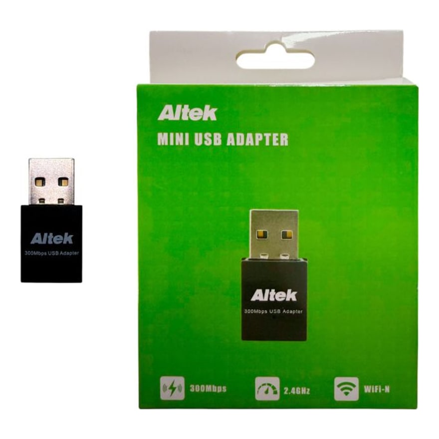 Adaptador WiFi USB Altek 300 Mbps 2.4 GHz
