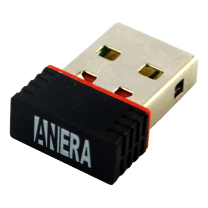 Adaptador WiFi USB Anera 150 Mbps con base y 2 antenas