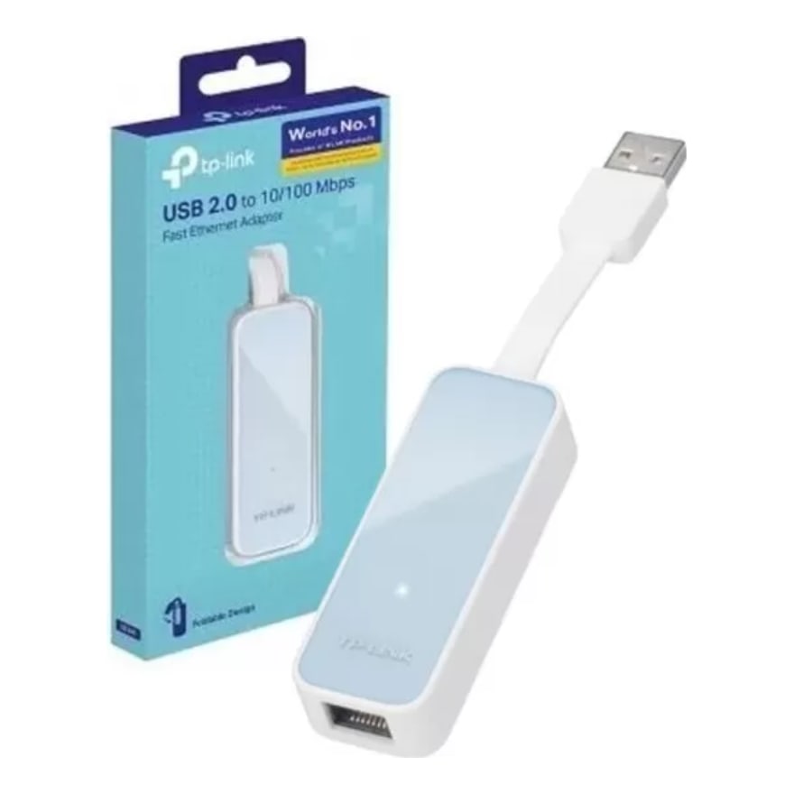 Adaptador USB 2.0 a red RJ45 10/100 Mbps TP-Link UE200, blanco