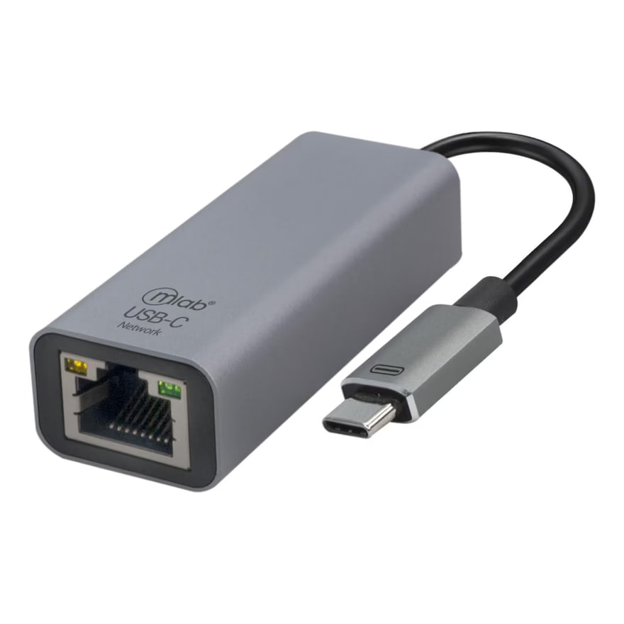 Adaptador USB tipo C a red RJ45 Gigabit 10/100/1000 Mbps Anera, negro