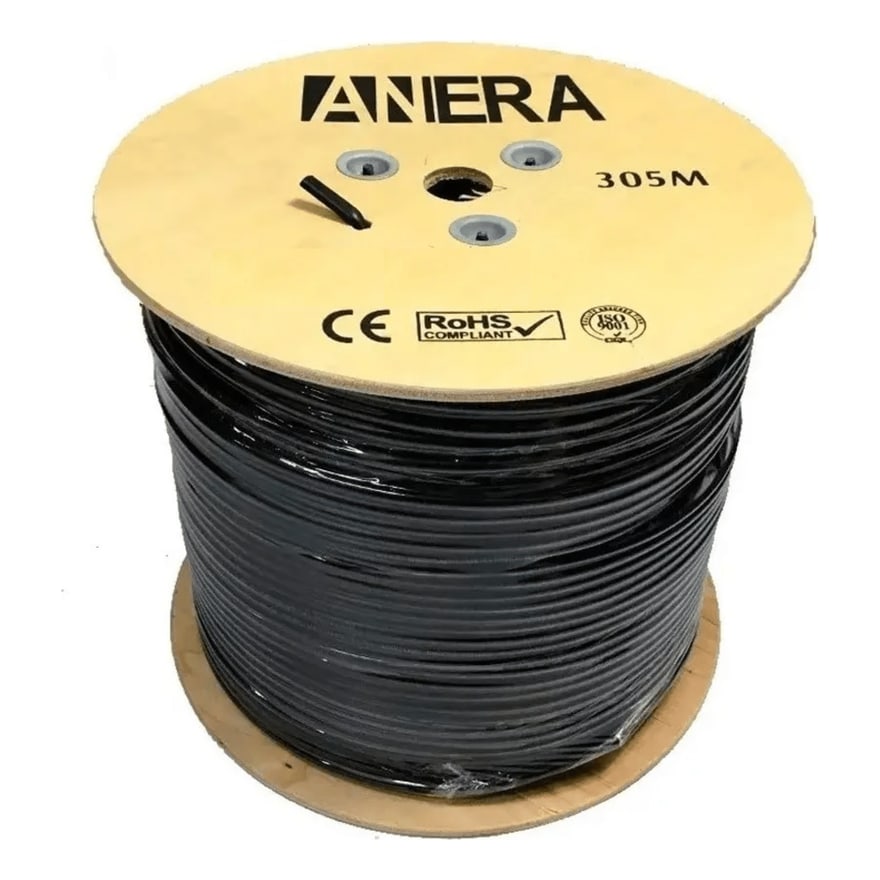 Cable de red FTP blindado Cat5e Anera 305 m 24 AWG CCA, gris