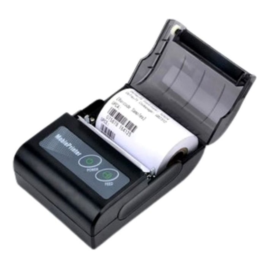 Mini impresora térmica portátil Nitron Bluetooth con cable tipo C, cargador y rollo