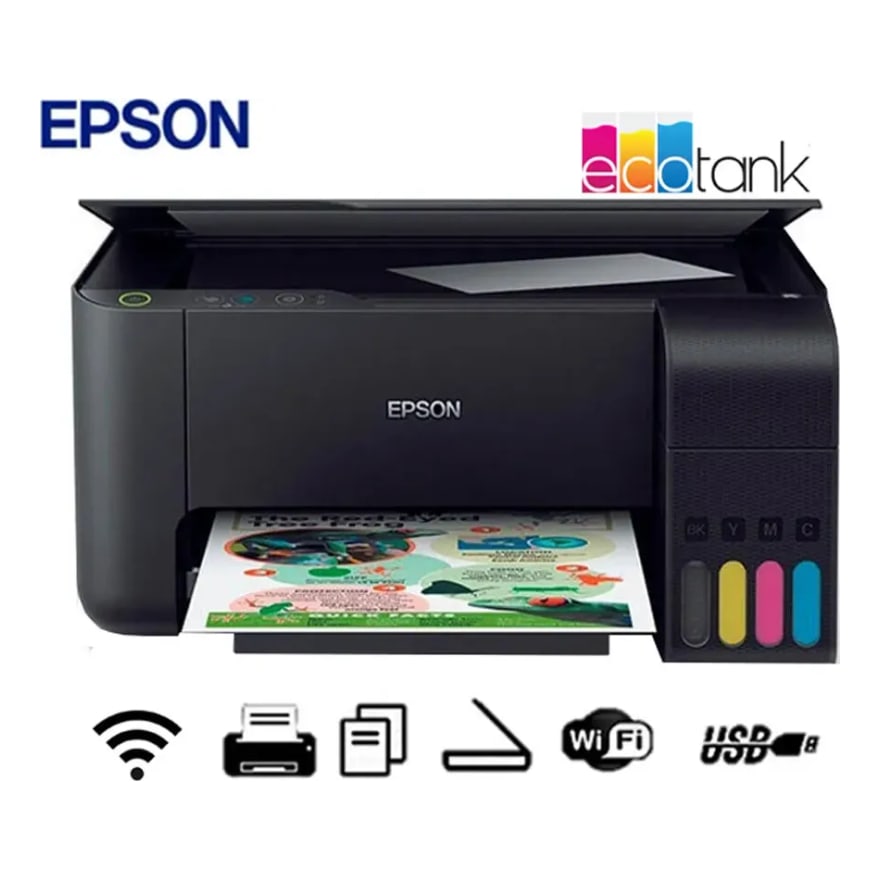 Impresora multifuncional Epson EcoTank L3250 WiFi, escáner y copiadora, 33 ppm negro