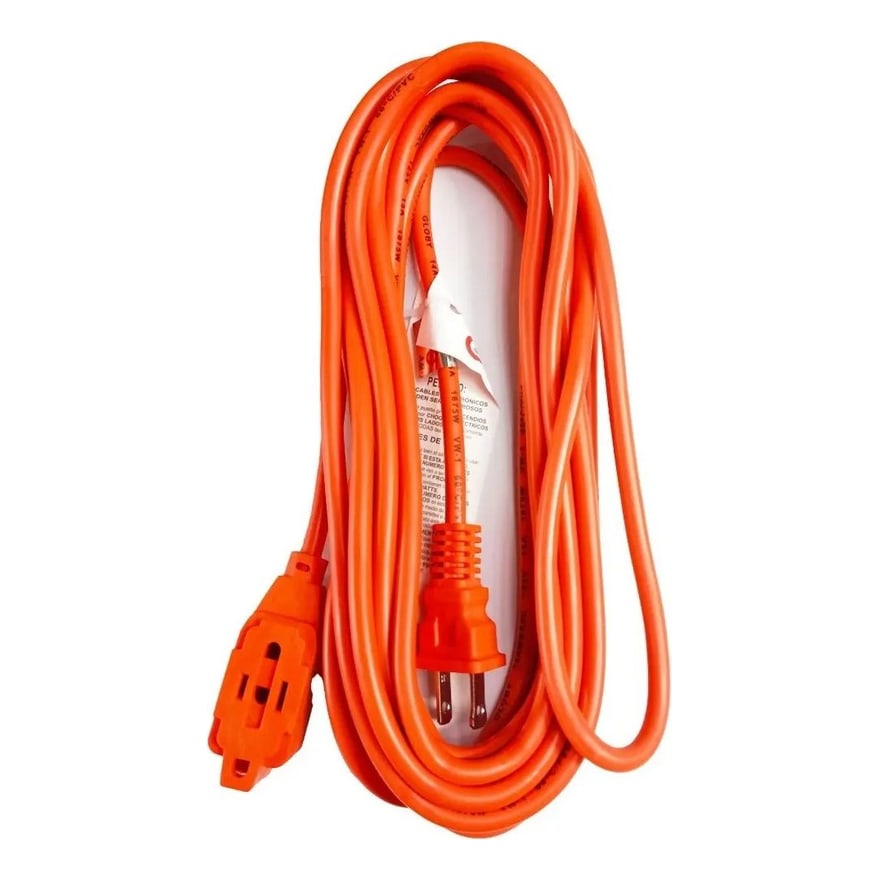 Extensión eléctrica 2 x 14 cobre 4.5 metros, blanca