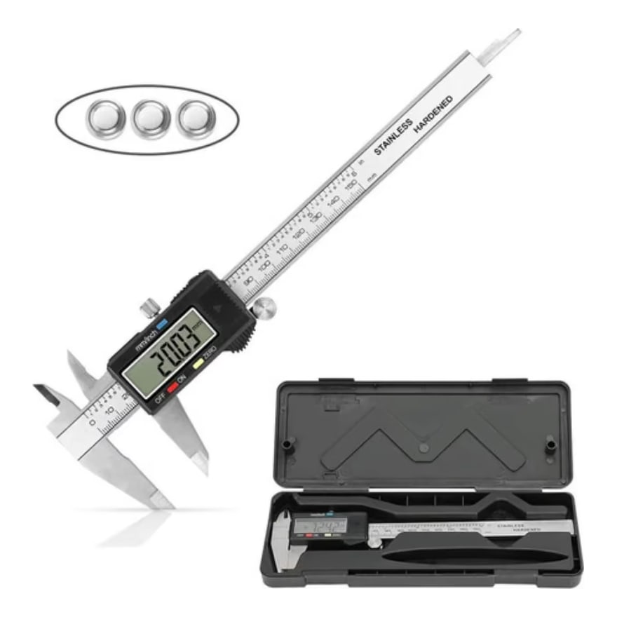 Calibrador pie de rey universal serie 125, plateado, con estuche