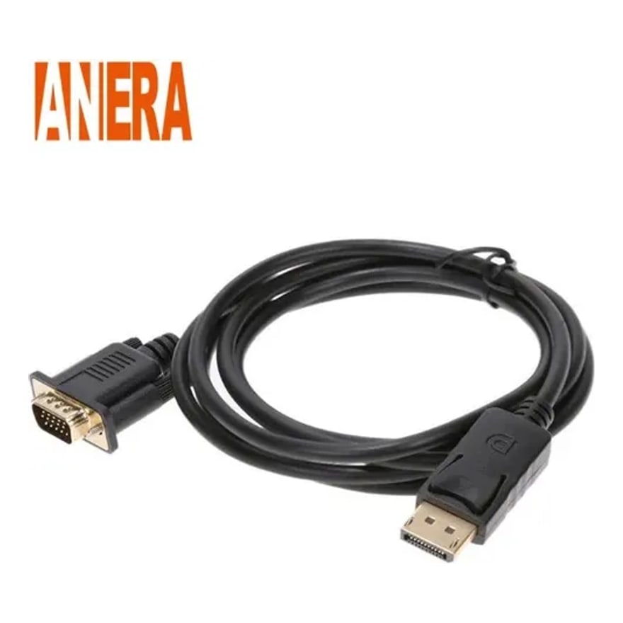 Cable DisplayPort macho a VGA macho Anera de 1.8 metros, negro