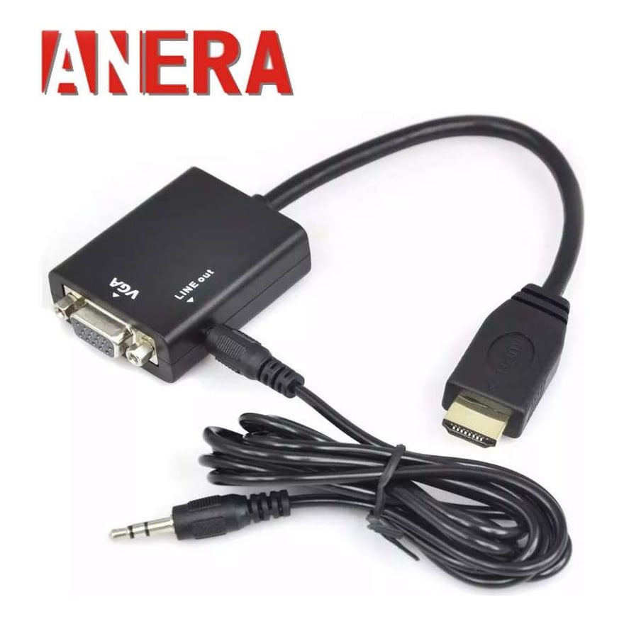Cable convertidor HDMI a VGA + audio Anera