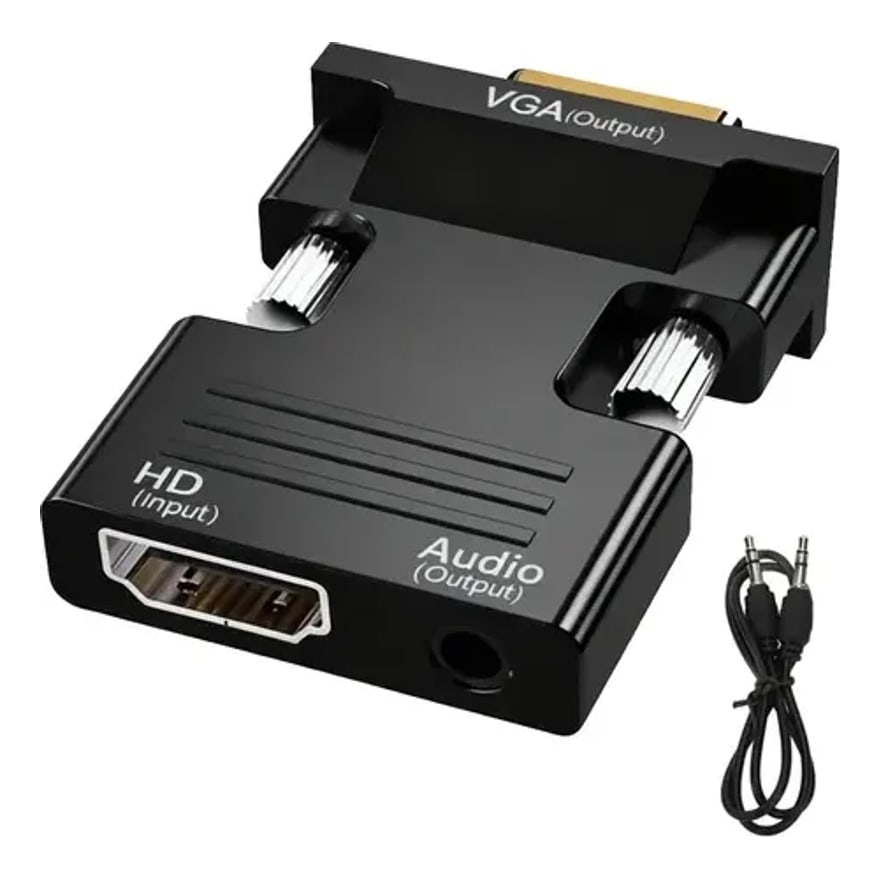 Cable convertidor VGA + audio 3.5 mm a HDMI Full HD 1080p Anera