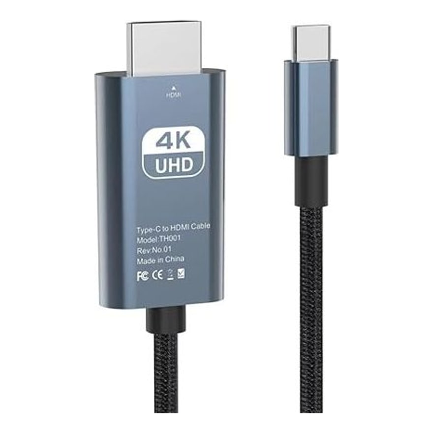 Cable USB tipo C a HDMI 4K de 1.8 metros metálico Ugreen, negro