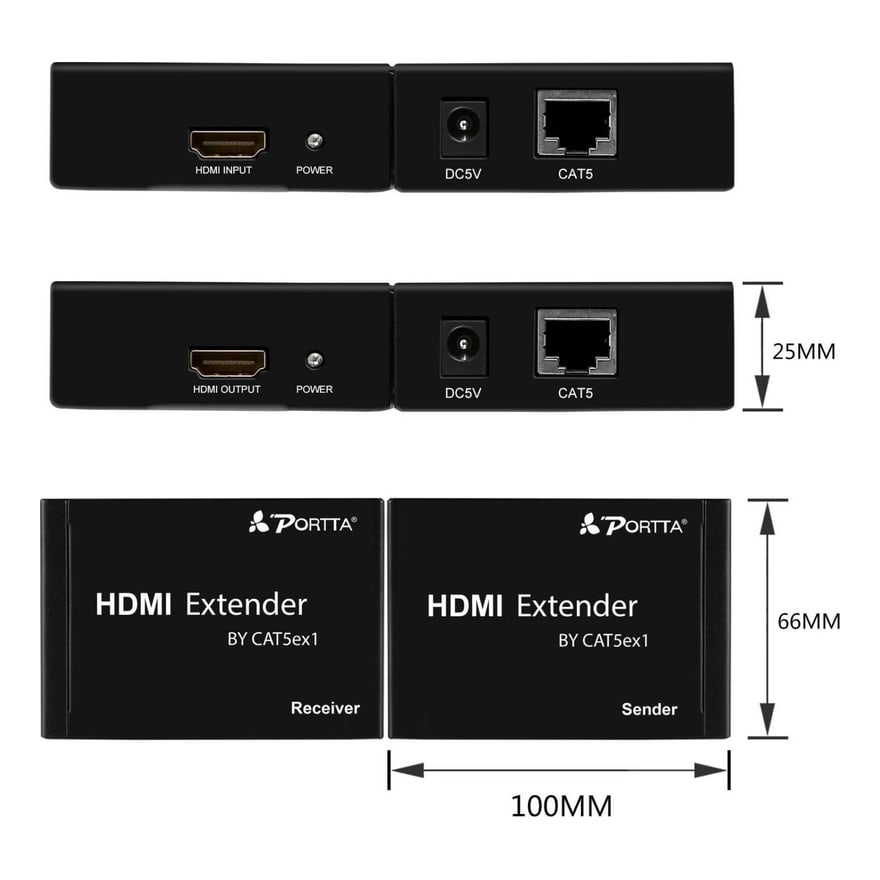 Extensor HDMI por cable UTP Cat5 o Cat6 hasta 60 metros