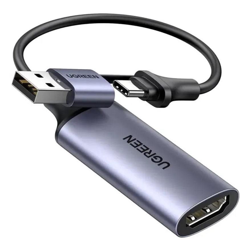 Capturadora de video HDMI Ugreen 1080p 30 Hz, USB y tipo C, plug and play