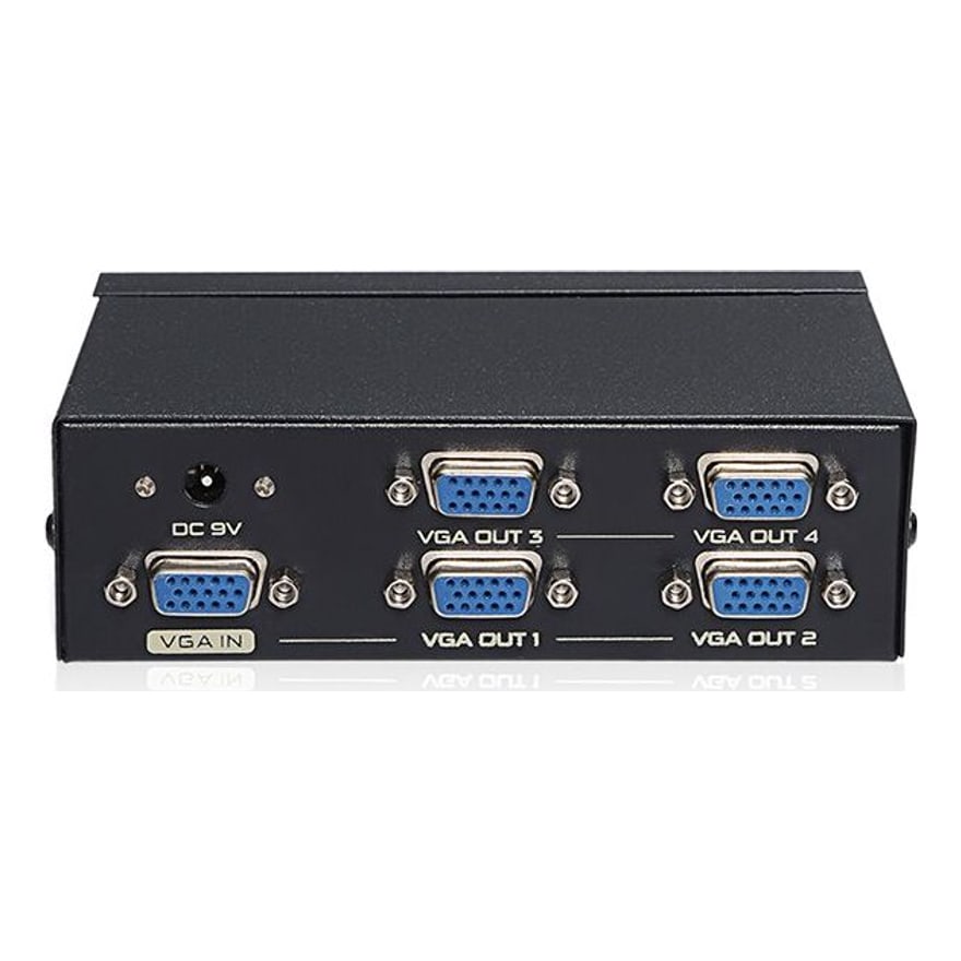 Splitter VGA Anera de 4 puertos, resolución 1920 x 1440, con adaptador de corriente