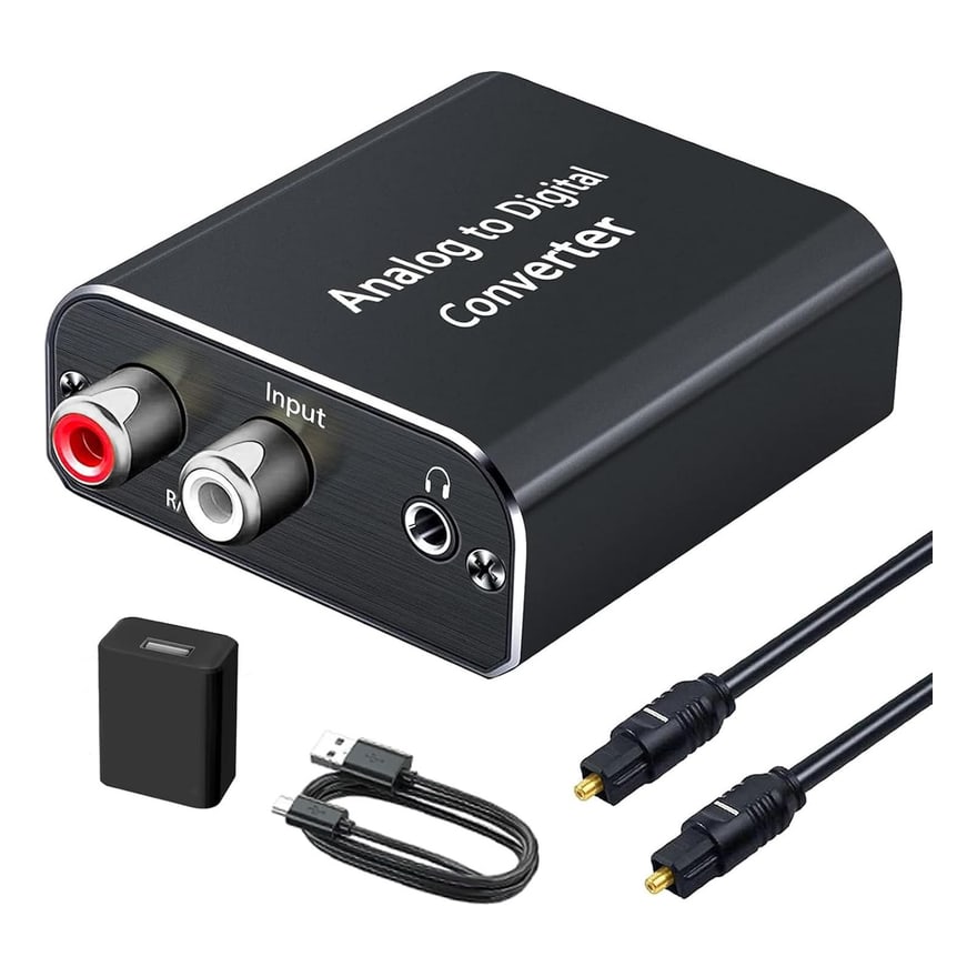 Convertidor de audio analógico a digital metálico con adaptador