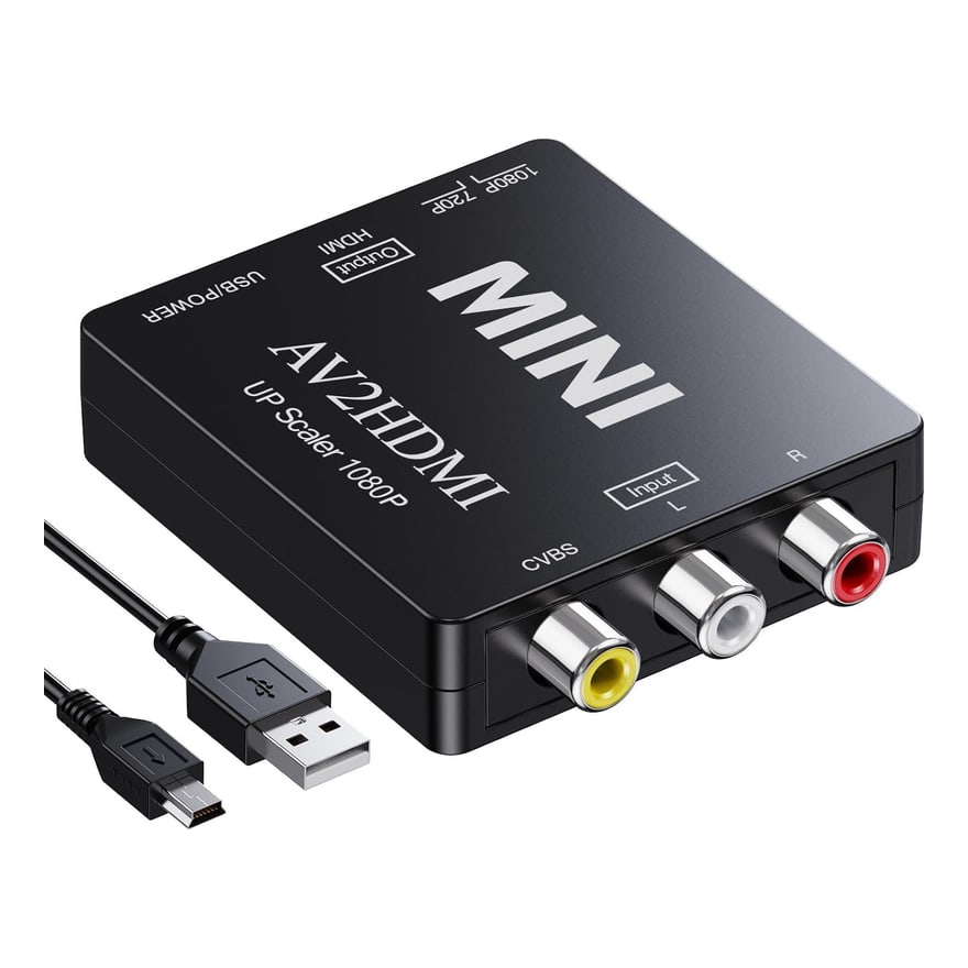 Convertidor de TV analógico a digital Anera HDMI / USB 1080p con control remoto, cable RCA y cable HDMI