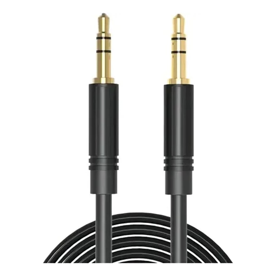 Cable auxiliar 3.5 mm a 3.5 mm estéreo Pavareal de 2 metros, negro