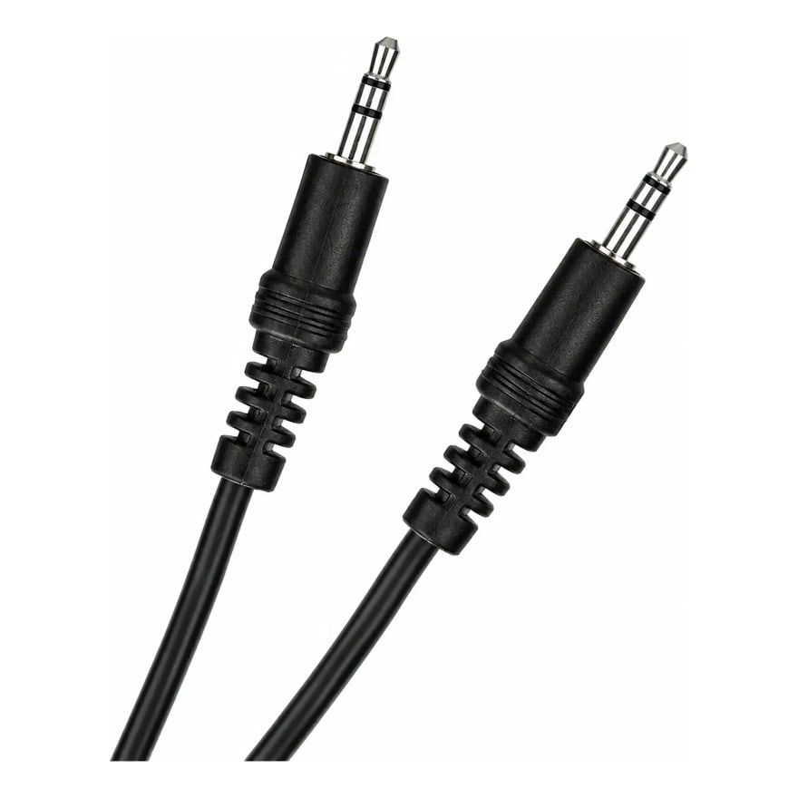 Cable auxiliar 3.5 mm a 3.5 mm Anera de 1 metro, negro