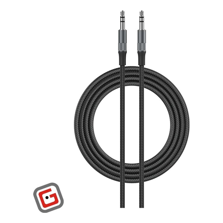 Cable auxiliar 3.5 mm a 3.5 mm de malla Ldnio de 1 metro, blanco