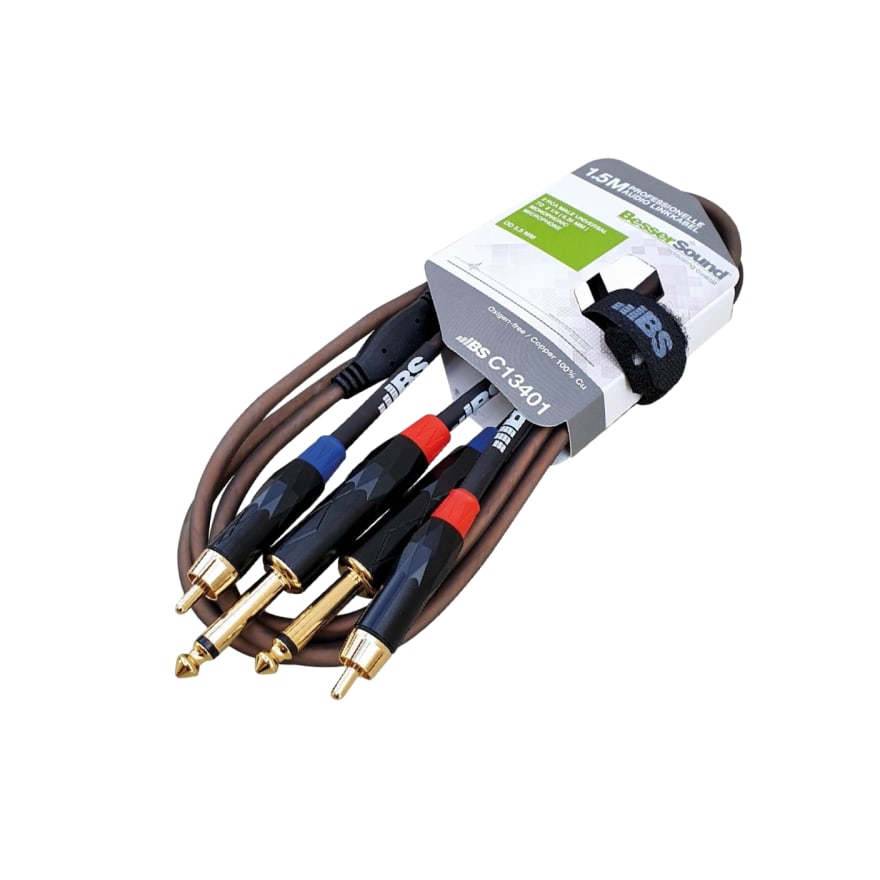Cable de audio Besser Sound 2 RCA a 3.5 mm estéreo de 6.1 metros