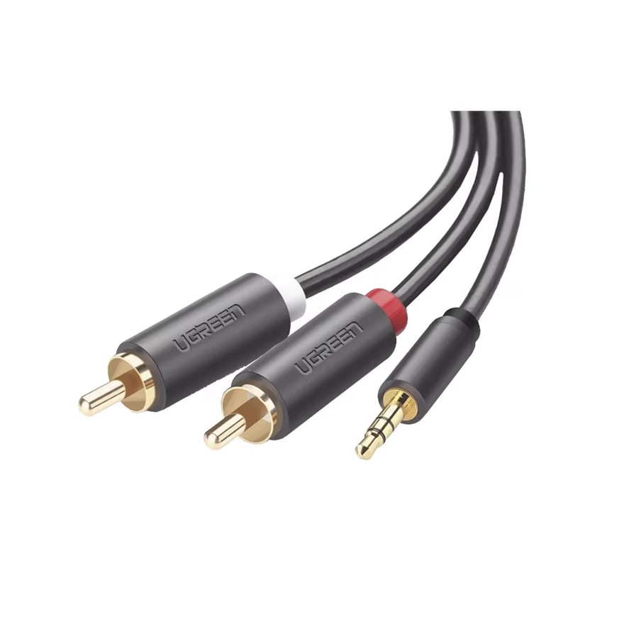 Cable de audio 3.5 mm a 2 RCA transparente de 10 metros