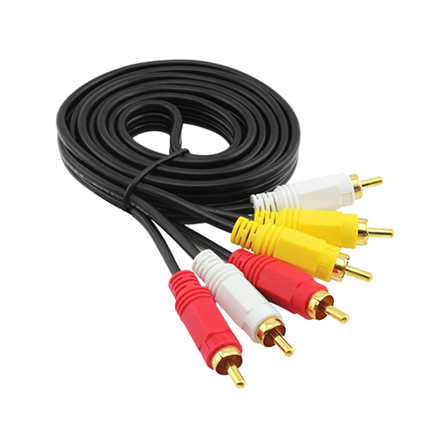 Cable de audio y video 3 x 3 RCA transparente de 5 metros, económico