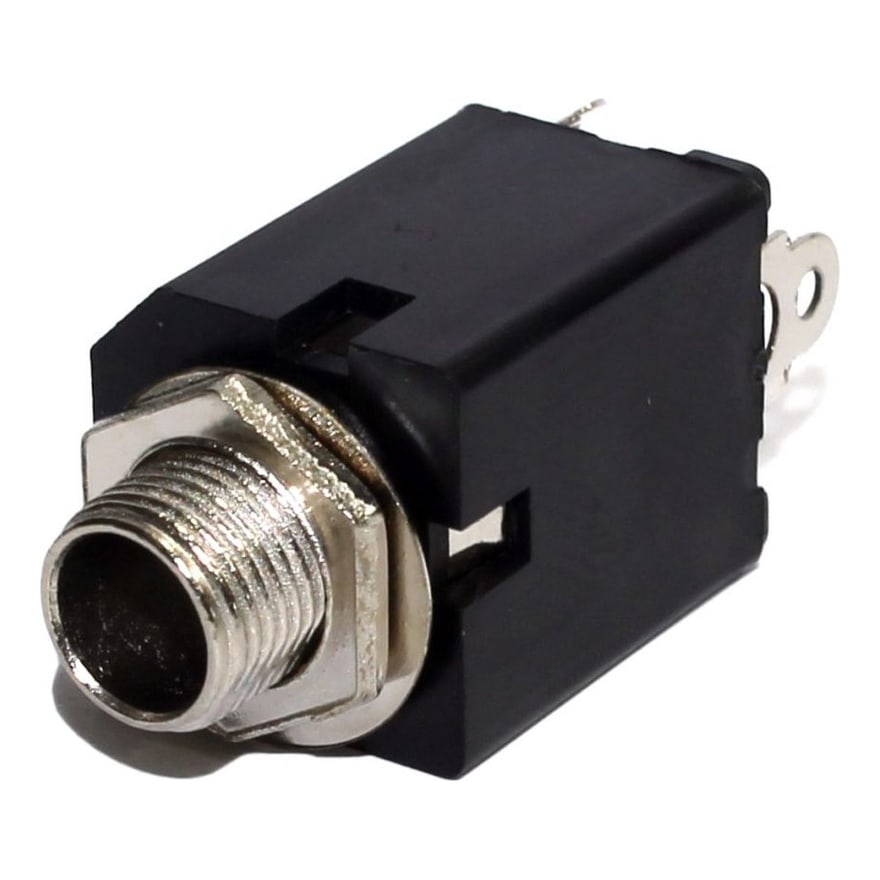Jack 1/4 (6.3 mm) estéreo metálico con resorte, paquete de 10 unidades