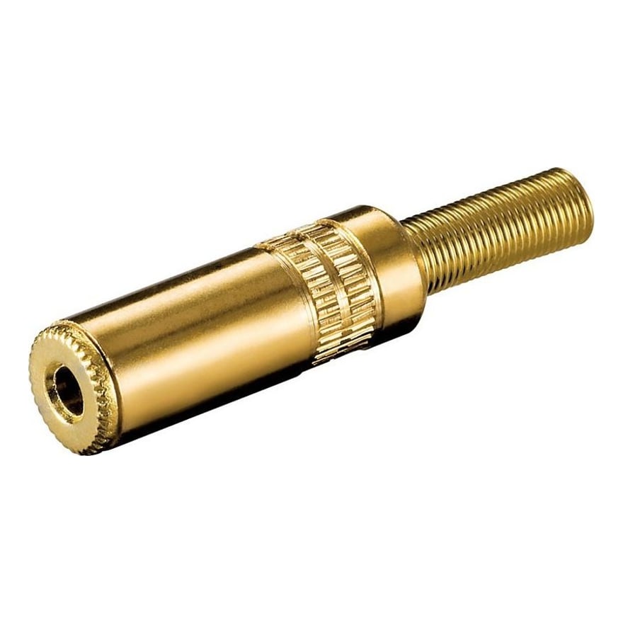 Jack 3.5 mm estéreo metálico para soldar de 6 mm