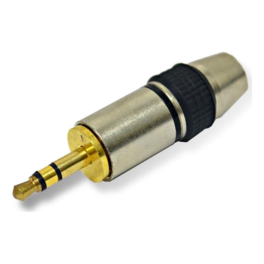 Plug 3.5 mm tripolar metálico para soldar, paquete de 10 unidades