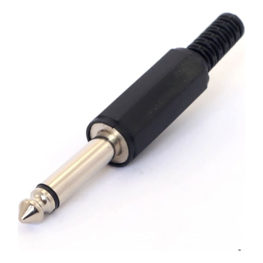 Plug 1/4 (6.3 mm) mono plástico con protector, paquete de 10 unidades