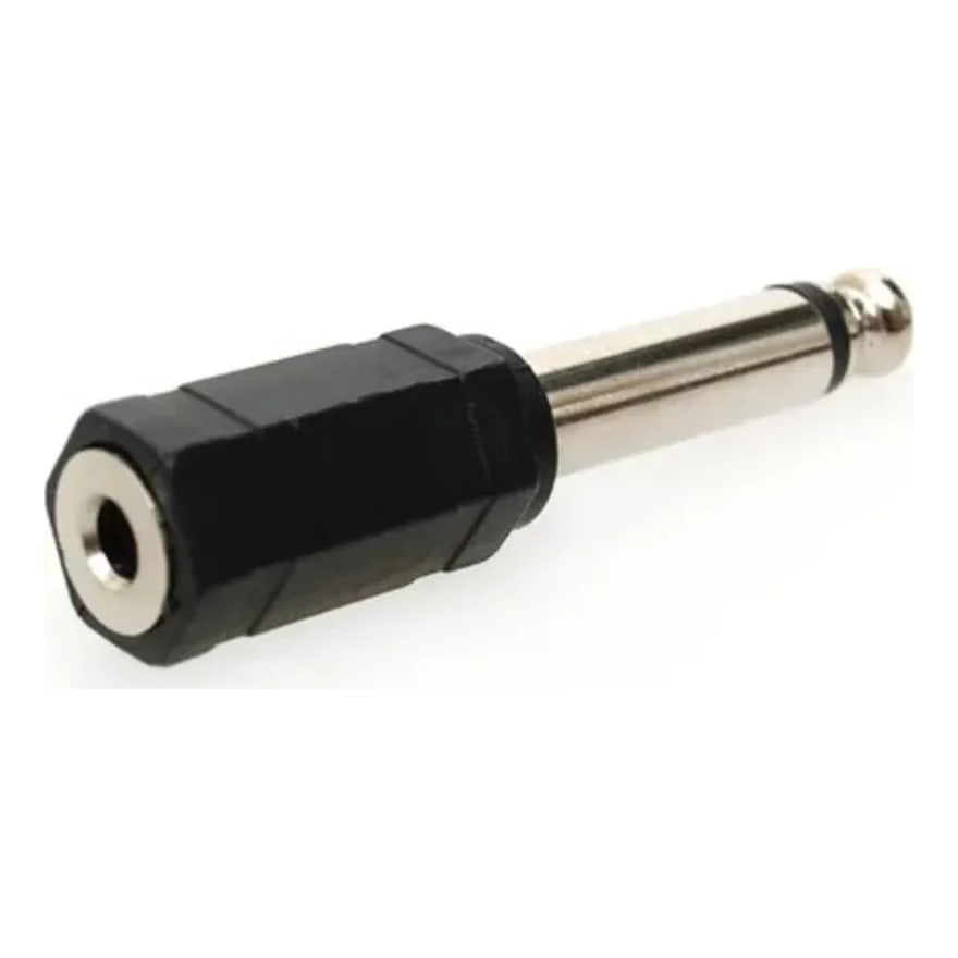 Adaptador plug 1/4 mono a jack 3.5 mm mono plástico, paquete de 10 unidades
