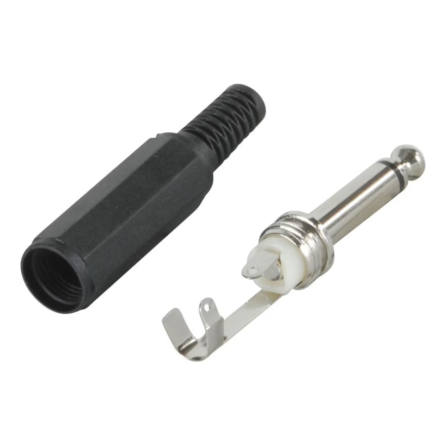 Plug 1/4 (6.3 mm) mono metálico y plástico, paquete de 10 unidades