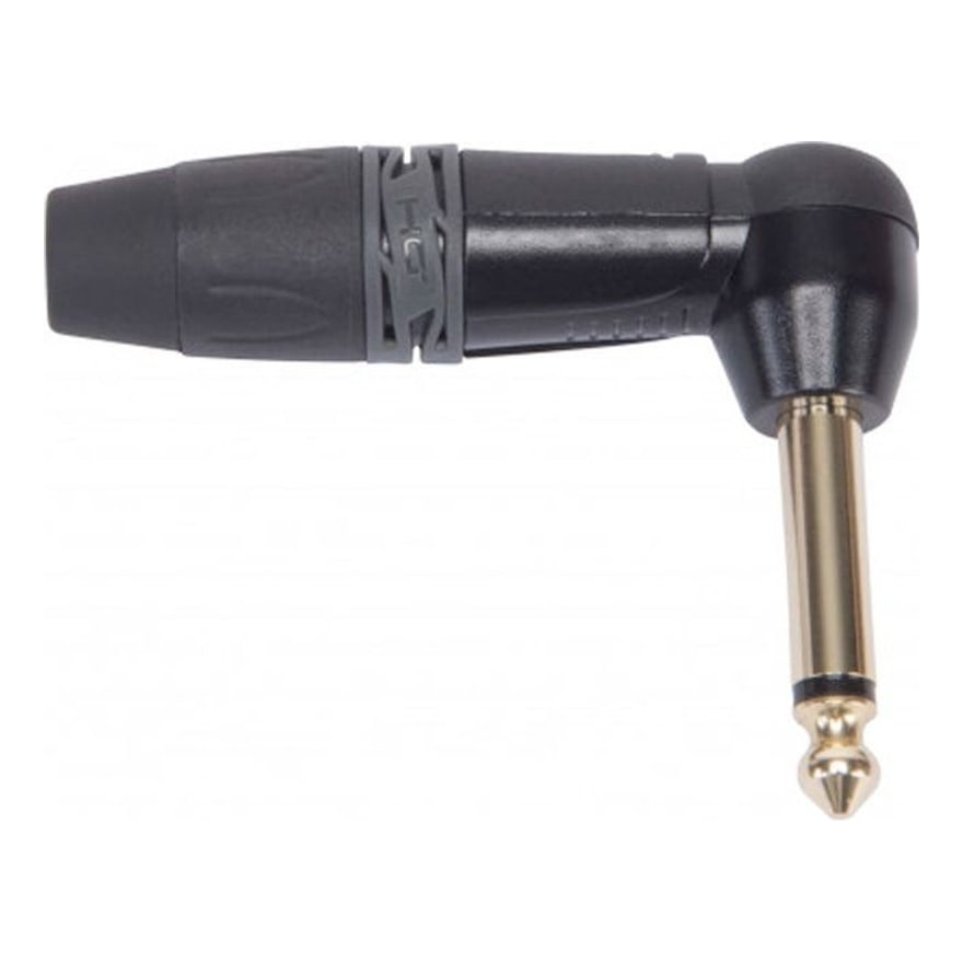 Plug 1/4 (6.3 mm) mono en L, negro (RP2RC-BAG)