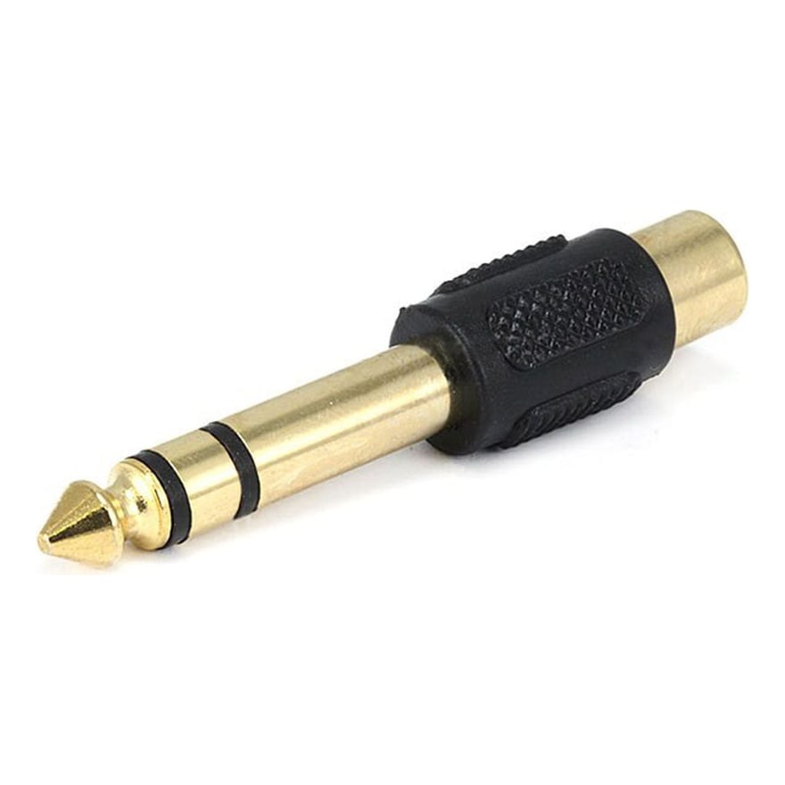 Adaptador plug 1/4 estéreo a 1 jack RCA plástico, paquete de 10 unidades