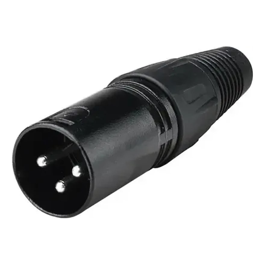 Conector Canon XLR macho de 3 pines, negro