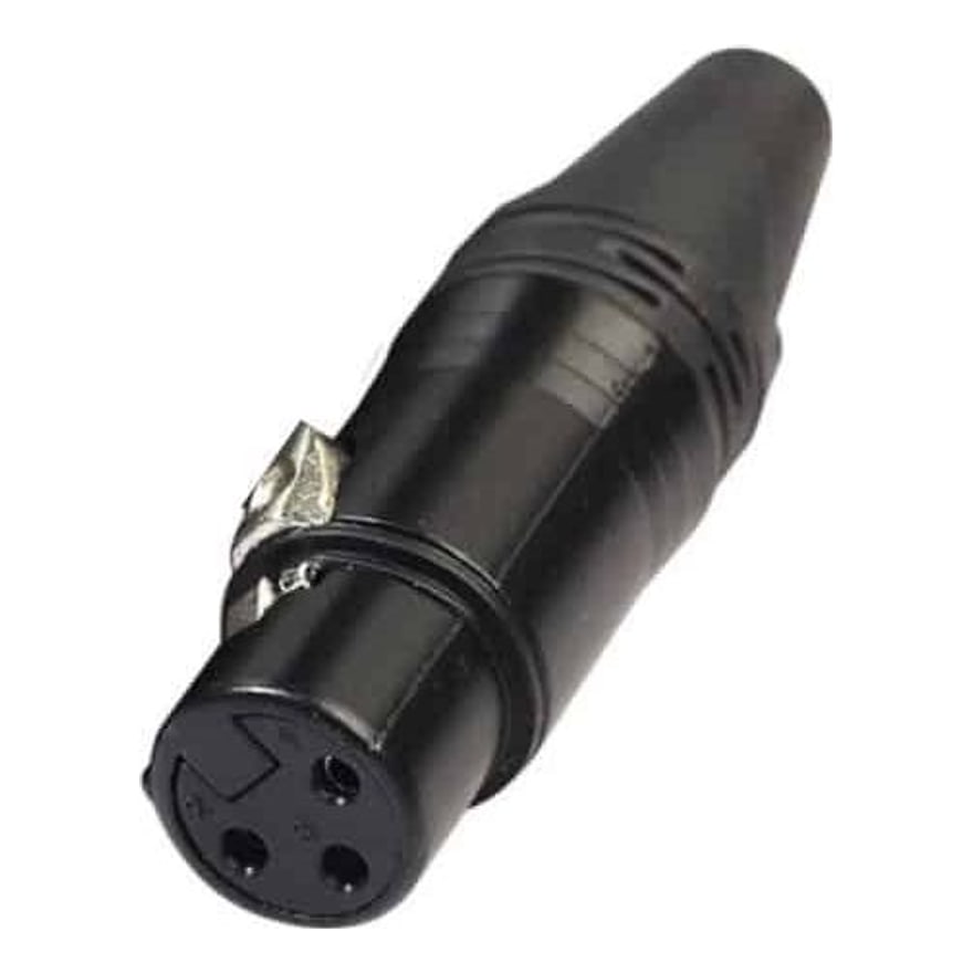 Conector Canon (XLR) hembra, negro
