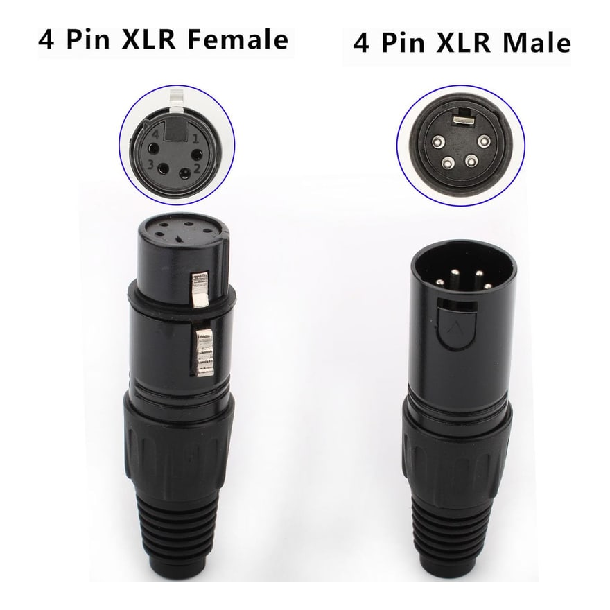 Conector XLR de chasis 4 pines macho