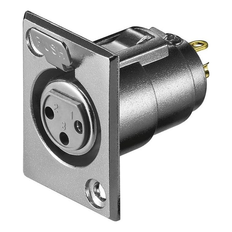 Conector Canon (XLR) de chasis 3 pines hembra