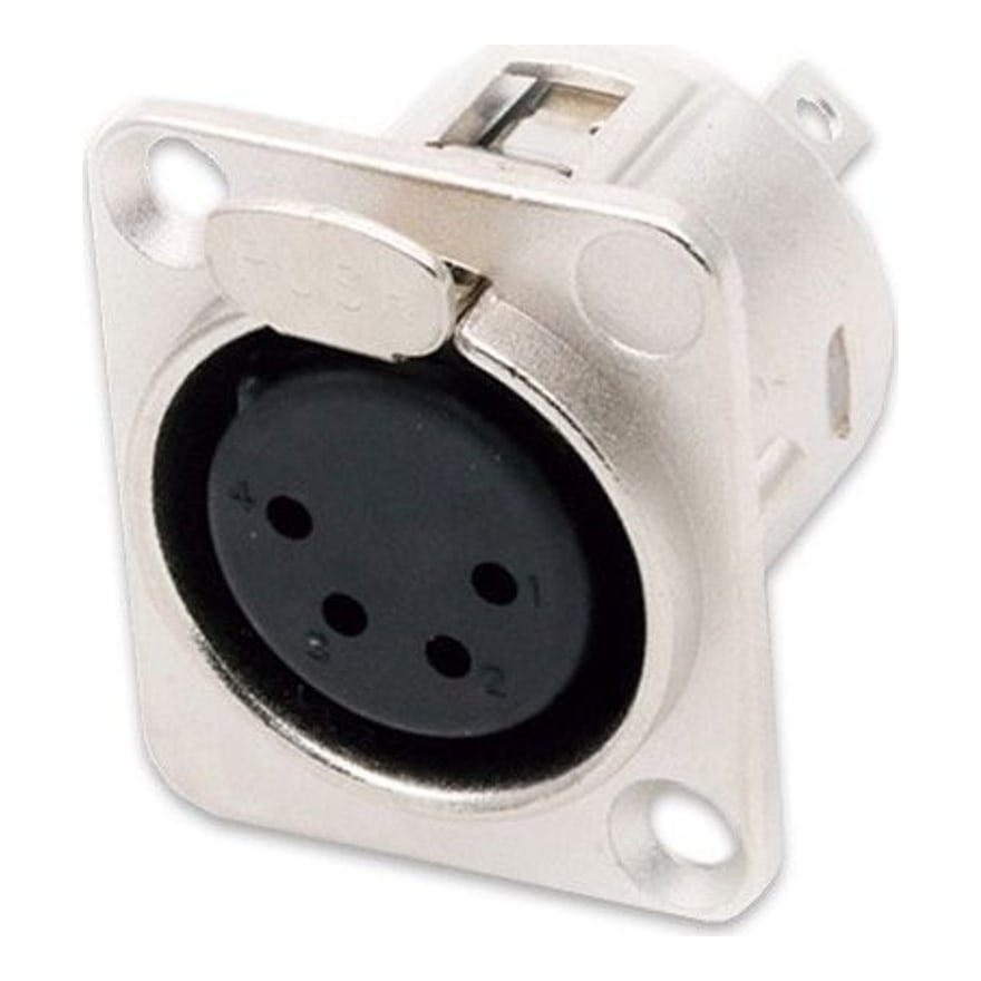 Conector XLR de chasis 4 pines hembra