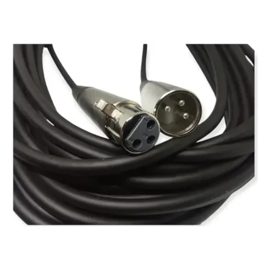 Cable de micrófono Canon (XLR) hembra a macho de 6 metros, mallado rojo y negro
