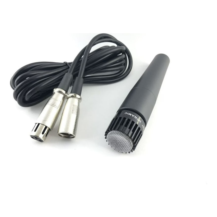Micrófono alámbrico metálico unidireccional con cable