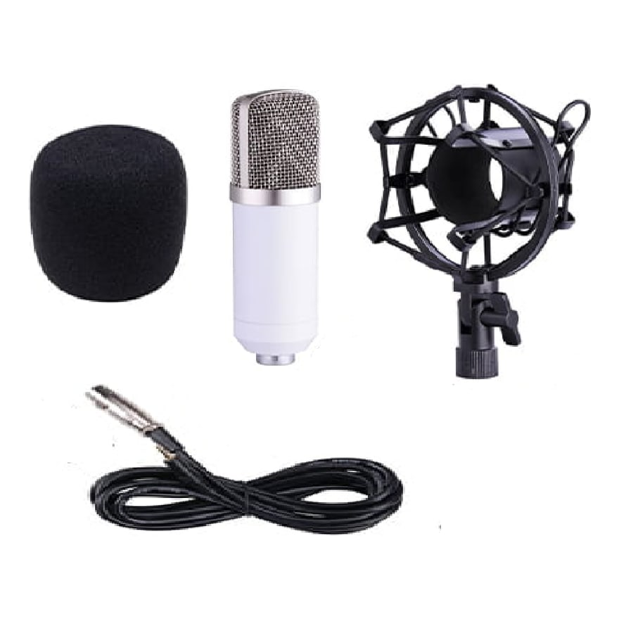 Micrófono de condensador BM-700 kit para estudio, plateado