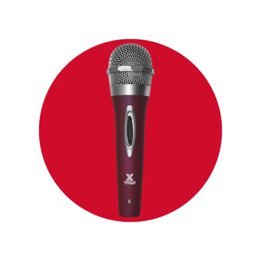 Micrófono alámbrico metálico American Xtreme TDM-220, rojo
