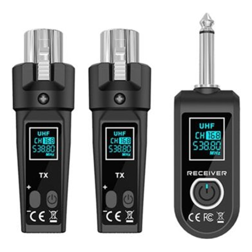 Sistema inalámbrico UHF XLR para micrófonos, transmisor y receptor automático, alcance 30 metros