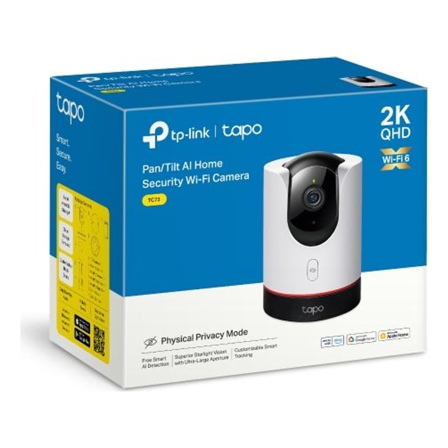 Cámara de seguridad WiFi TP-Link Tapo C225 2K giratoria 360°, sensor de movimiento, micro SD 512 GB, Alexa y Google