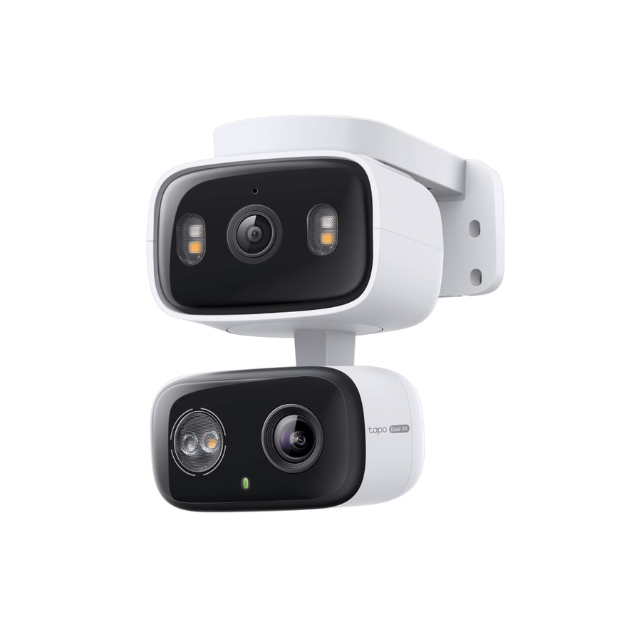 Cámara de seguridad TP-Link Tapo C246D doble lente 2K 3MP panorámica e inclinación, interior y exterior