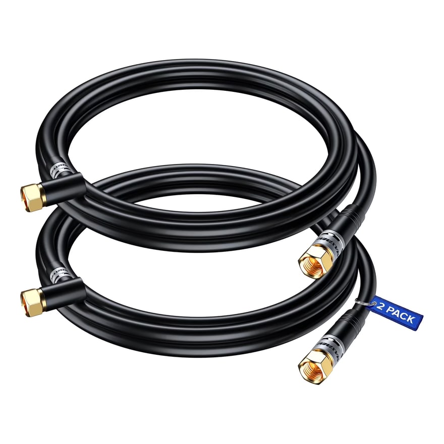 Cable coaxial RG6 negro triple blindaje 90% malla, rollo de 305 metros
