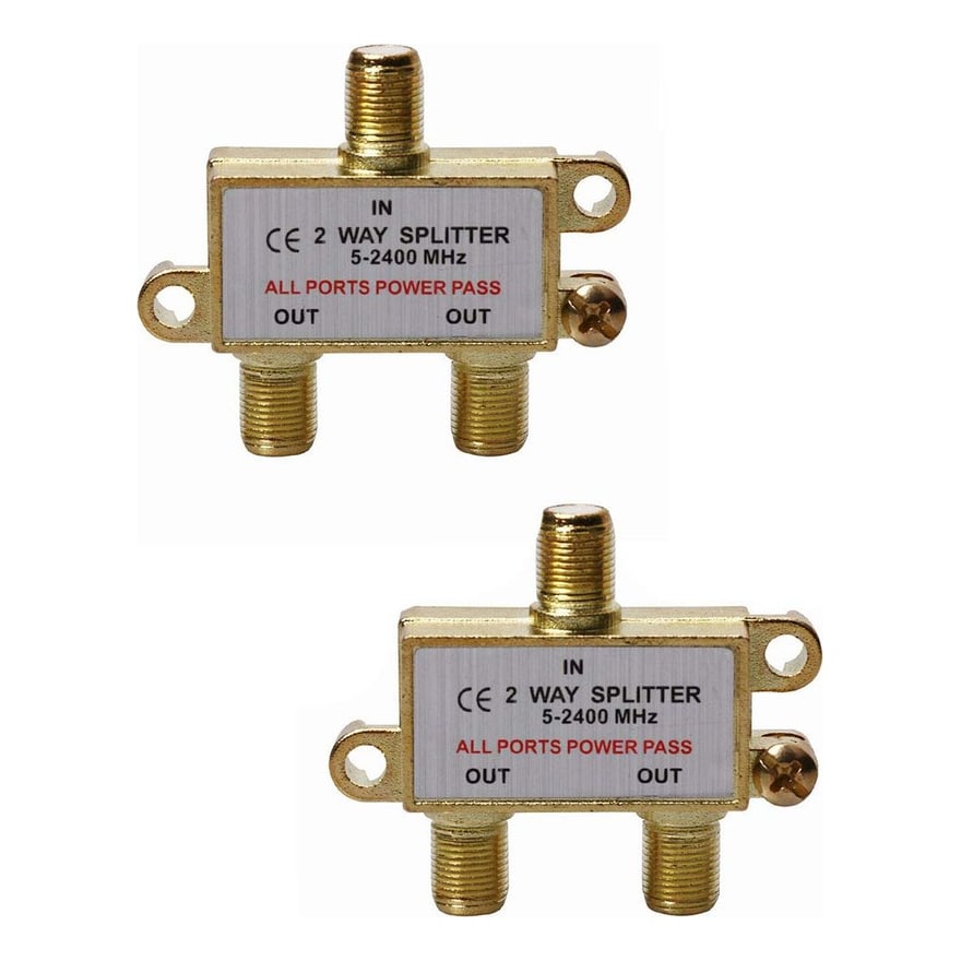Splitter coaxial de 2 vías 5-2400 MHz