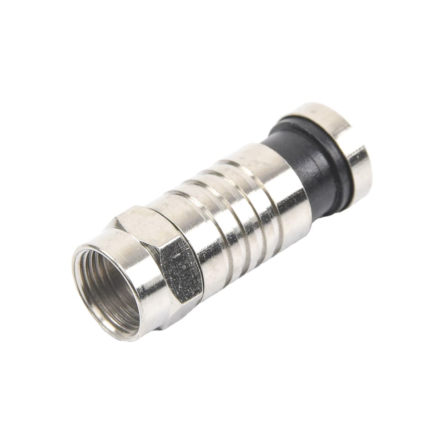 Conector coaxial RG6 roscable niquelado, paquete de 100 unidades