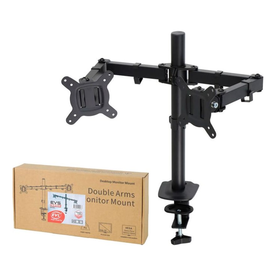 Soporte metálico de escritorio para 2 monitores de 13 a 32 pulgadas EVL