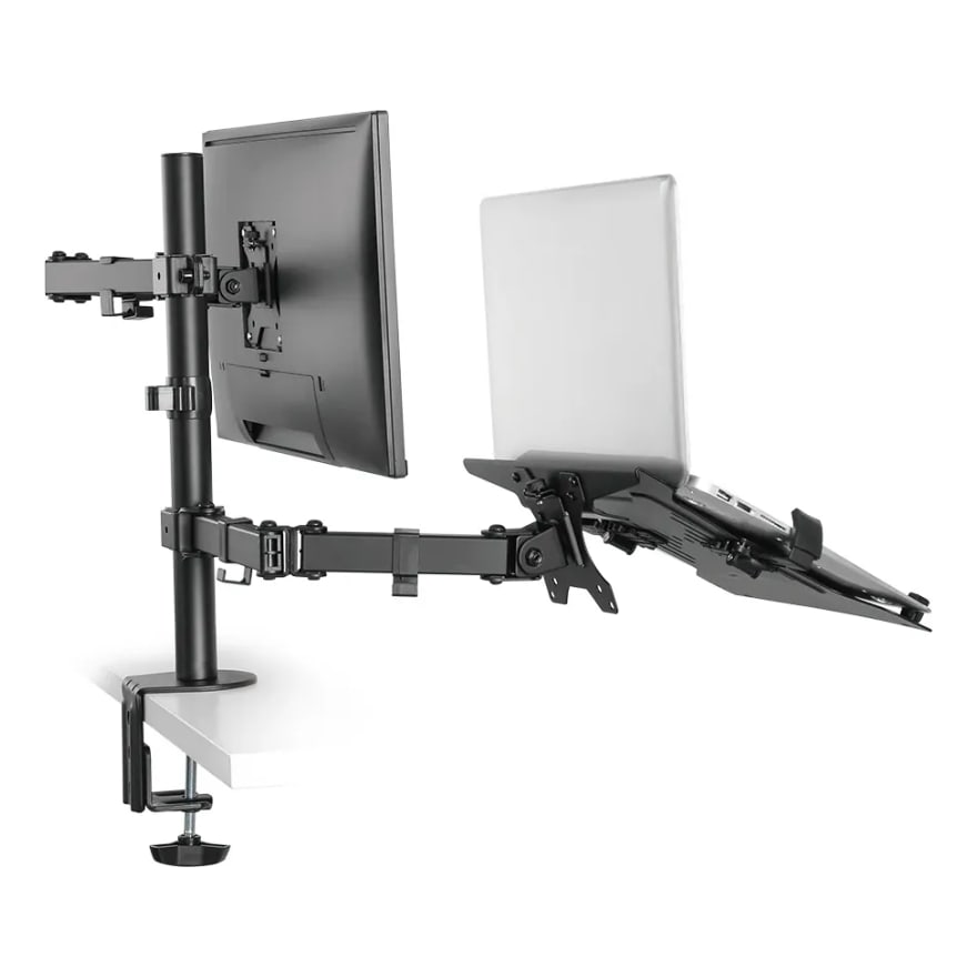 Soporte metálico de escritorio para monitor y laptop de 13 a 32 pulgadas EVL