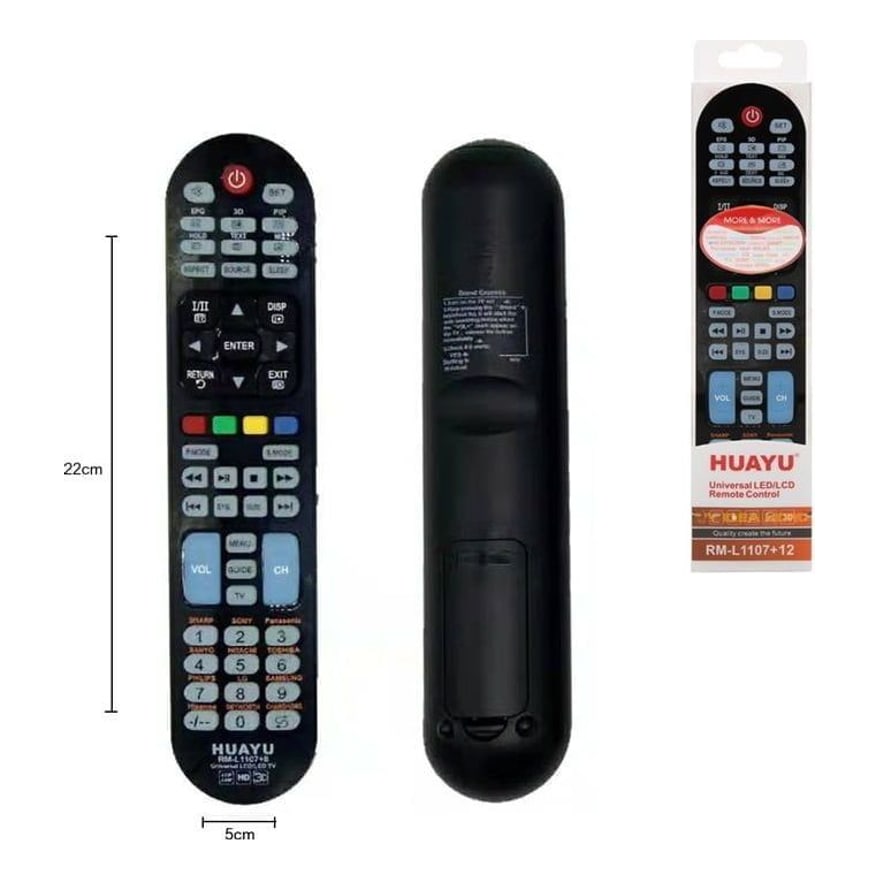 Control remoto universal Huayu RM-L1107+X Plus para TV LED y LCD